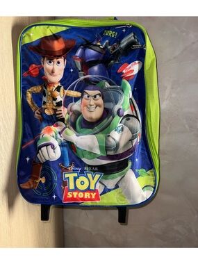 Disney Pixar Toy Story Rolling Suitcase Kids Travel Bag Buzz Woody Carry On